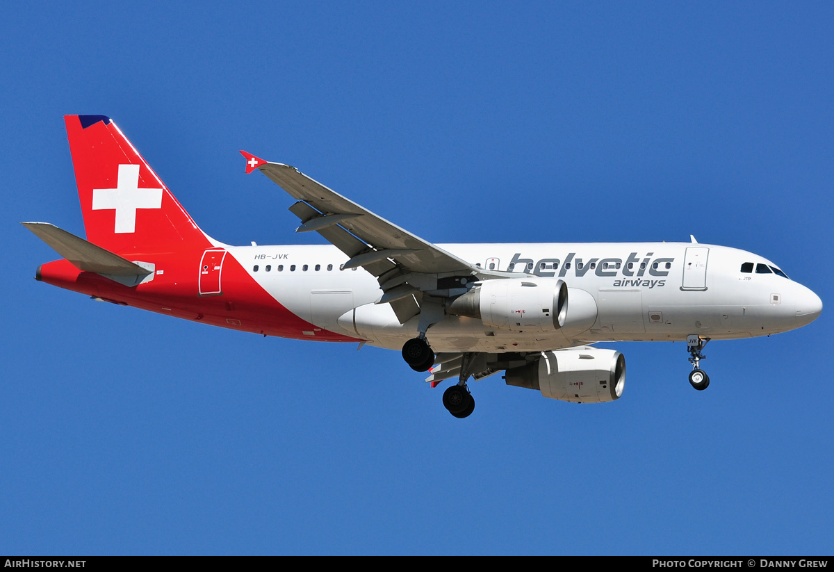 Aircraft Photo of HB-JVK | Airbus A319-112 | Helvetic Airways | AirHistory.net #176372