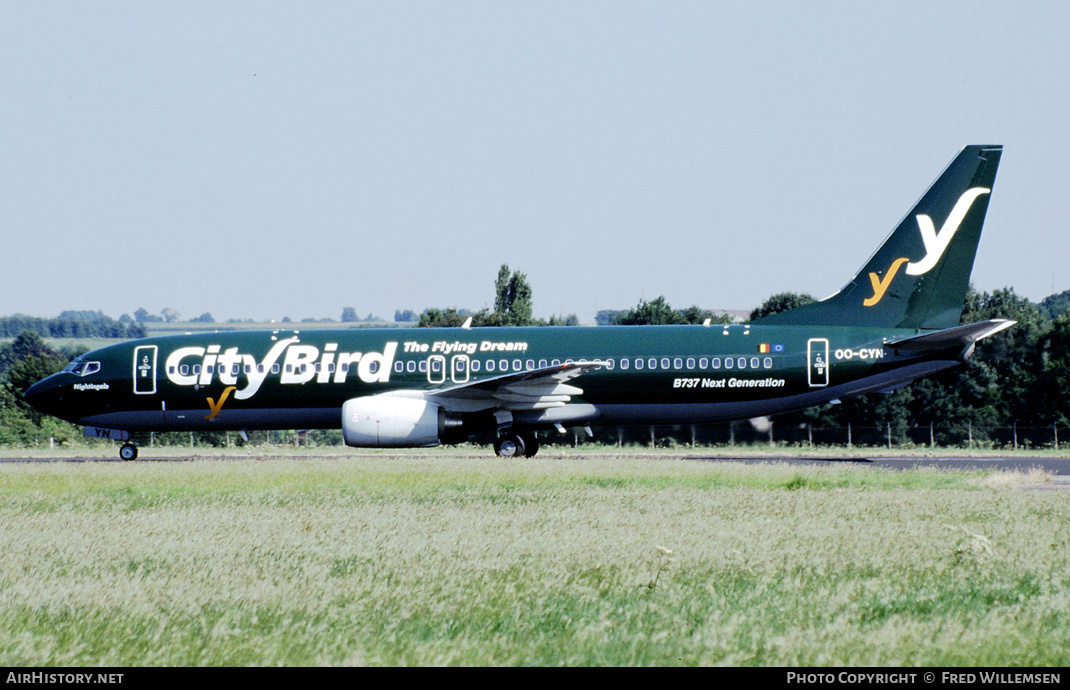 Aircraft Photo of OO-CYN | Boeing 737-86Q | CityBird | AirHistory.net #176596