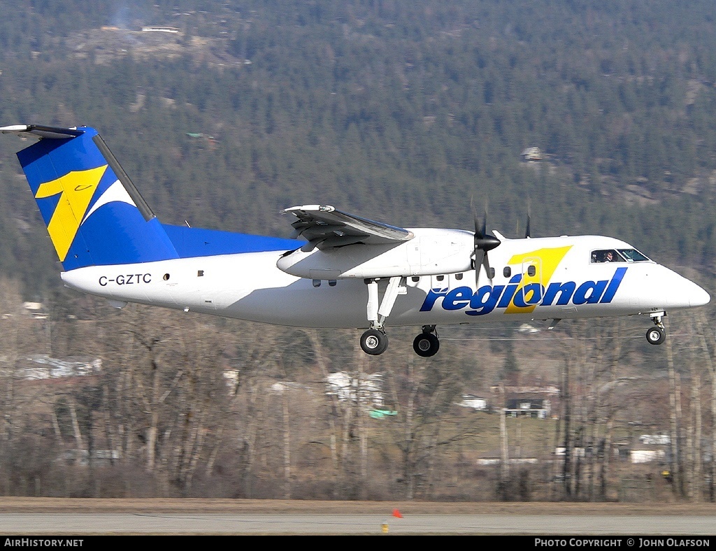 Aircraft Photo of C-GZTC | De Havilland Canada DHC-8-102 Dash 8 | Regional 1 Airlines | AirHistory.net #176764