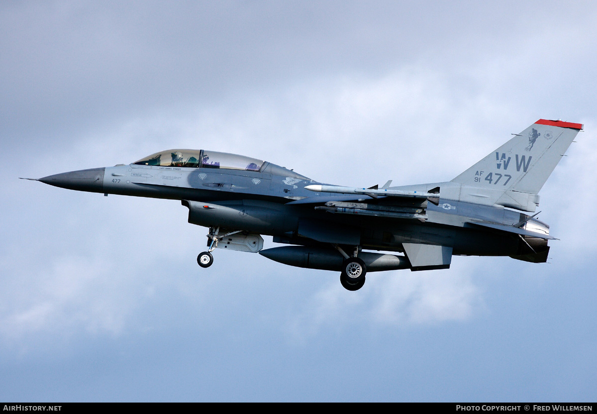 Aircraft Photo of 91-0477 / AF91-477 | Lockheed F-16DM Fighting Falcon | USA - Air Force | AirHistory.net #177108