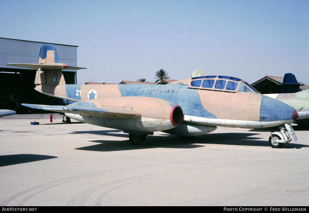 Aircraft Photo of 21 | Gloster Meteor T7 | Israel - Air Force | AirHistory.net #177141