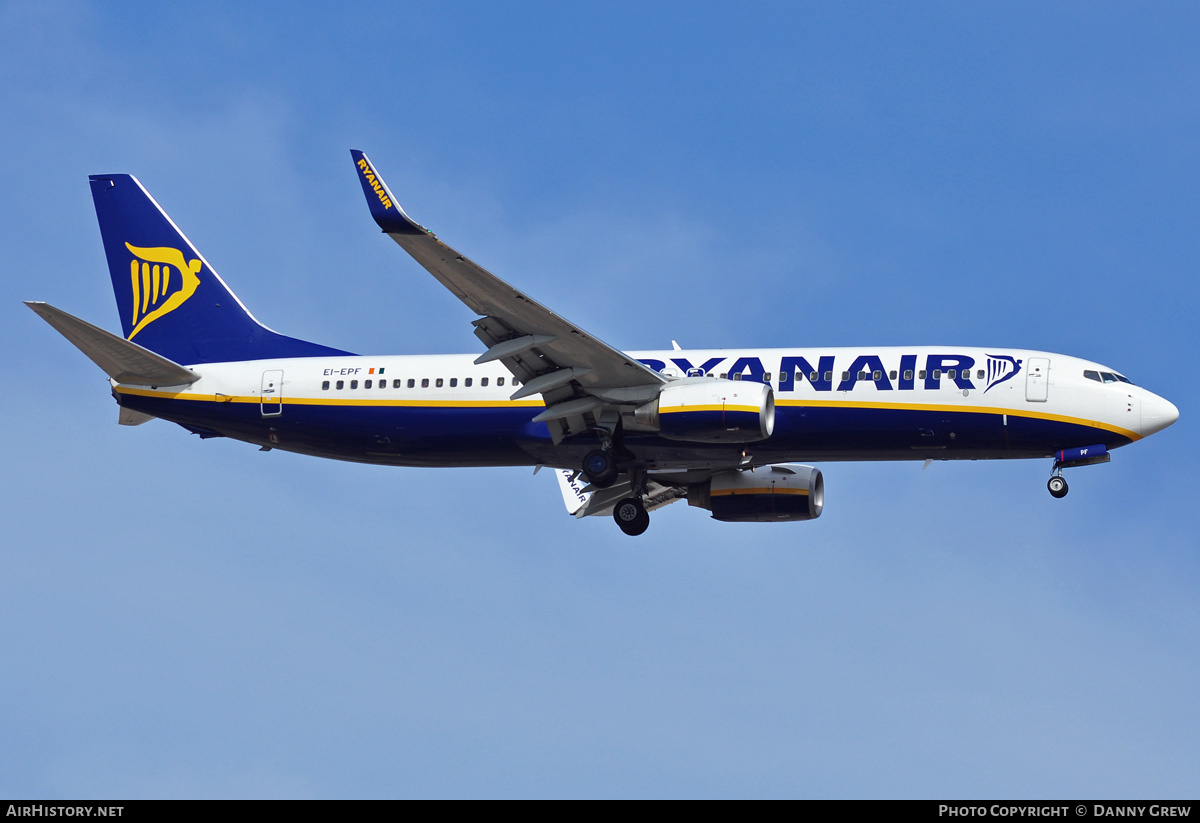 Aircraft Photo of EI-EPF | Boeing 737-8AS | Ryanair | AirHistory.net #177300