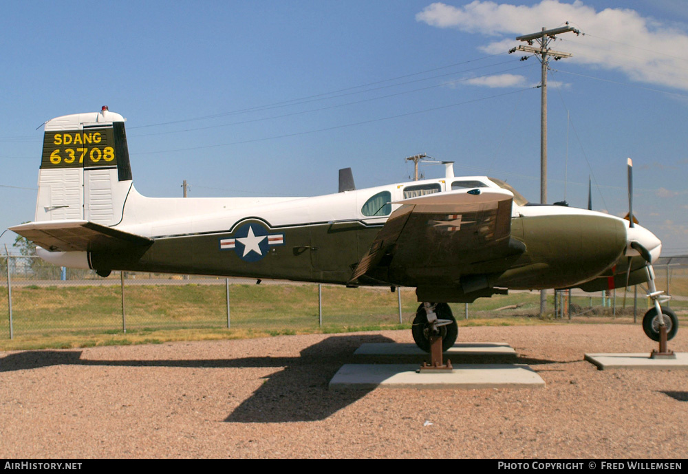 Aircraft Photo of 56-3708 / 63708 | Beech U-8D Seminole (50) | USA - Army | AirHistory.net #177412