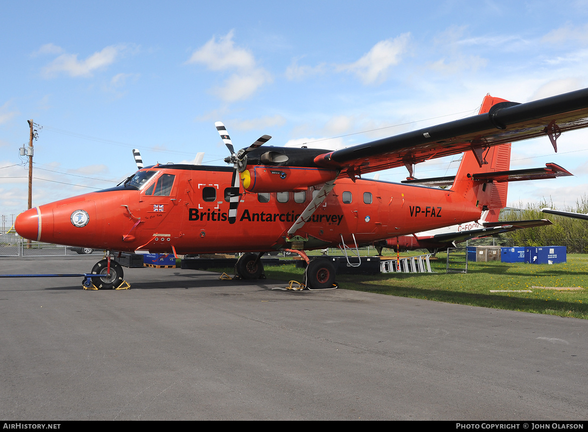 Aircraft Photo of VP-FAZ | De Havilland Canada DHC-6-300 Twin Otter | British Antarctic Survey | AirHistory.net #177563