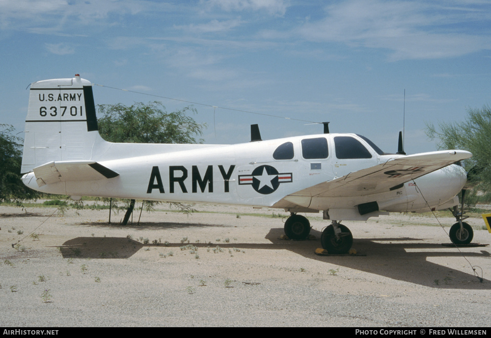 Aircraft Photo of 56-3701 / 63701 | Beech U-8D Seminole (50) | USA - Army | AirHistory.net #177699