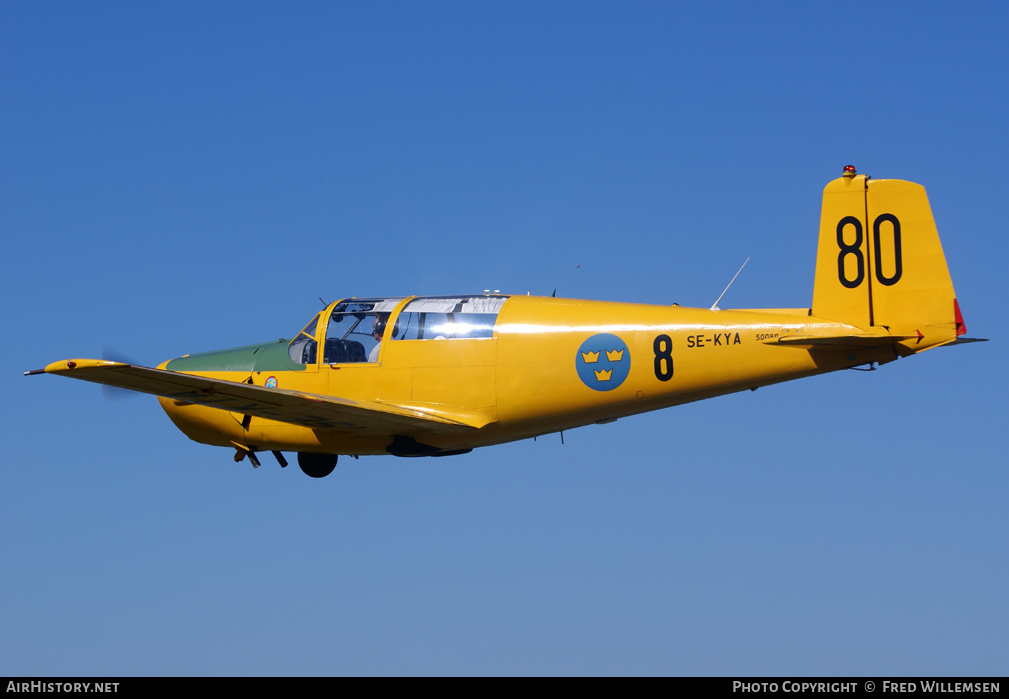 Aircraft Photo of SE-KYA / 50080 | Saab Sk50C Safir (91C) | Ärna Flygklubb | Sweden - Air Force | AirHistory.net #177816