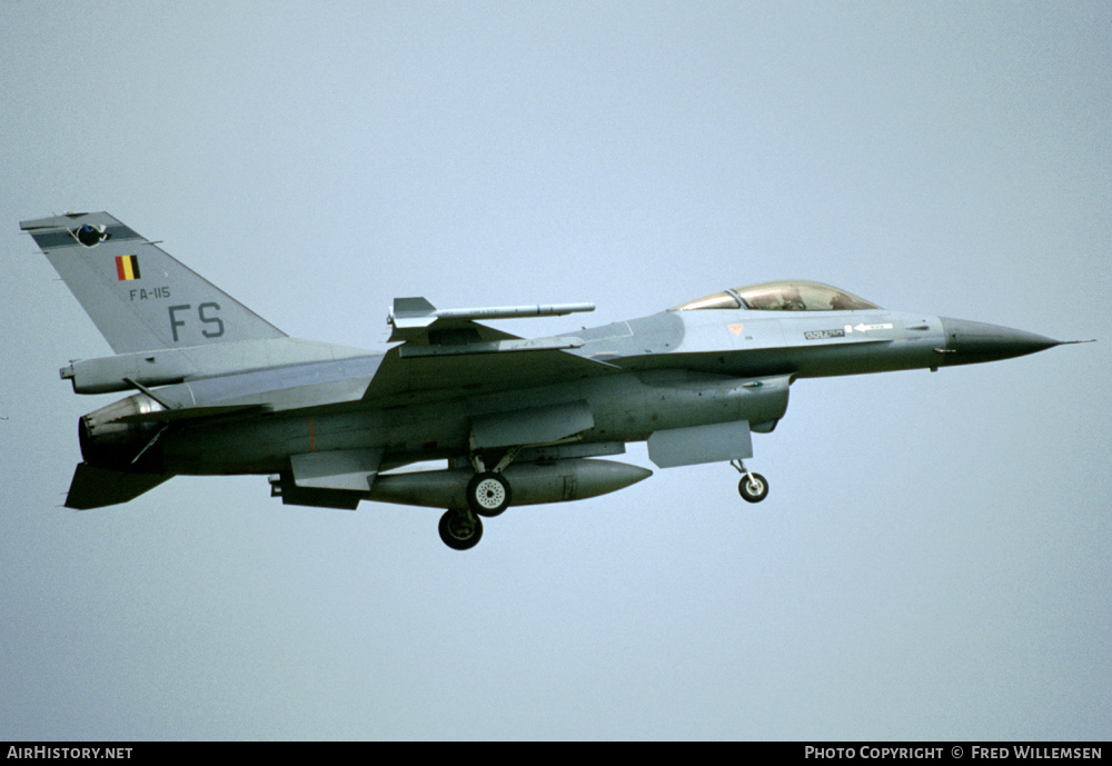 Aircraft Photo of FA-115 | General Dynamics F-16A Fighting Falcon | Belgium - Air Force | AirHistory.net #177839