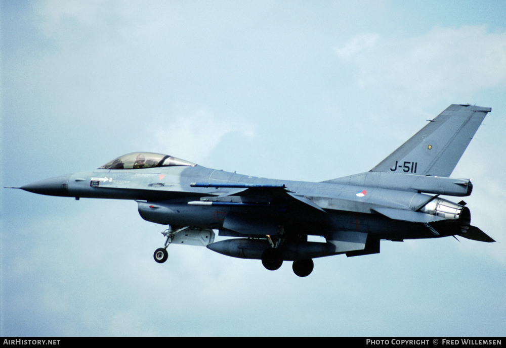 Aircraft Photo of J-511 | General Dynamics F-16A Fighting Falcon | Netherlands - Air Force | AirHistory.net #177874