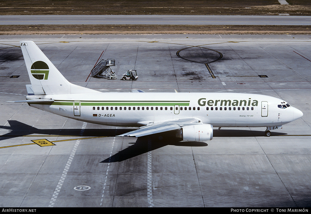 Aircraft Photo of D-AGEA | Boeing 737-35B | Germania | AirHistory.net #178057