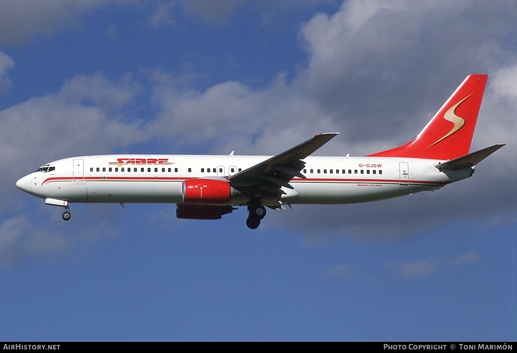 Aircraft Photo of G-OJSW | Boeing 737-8Q8 | Sabre Airways | AirHistory.net #178066