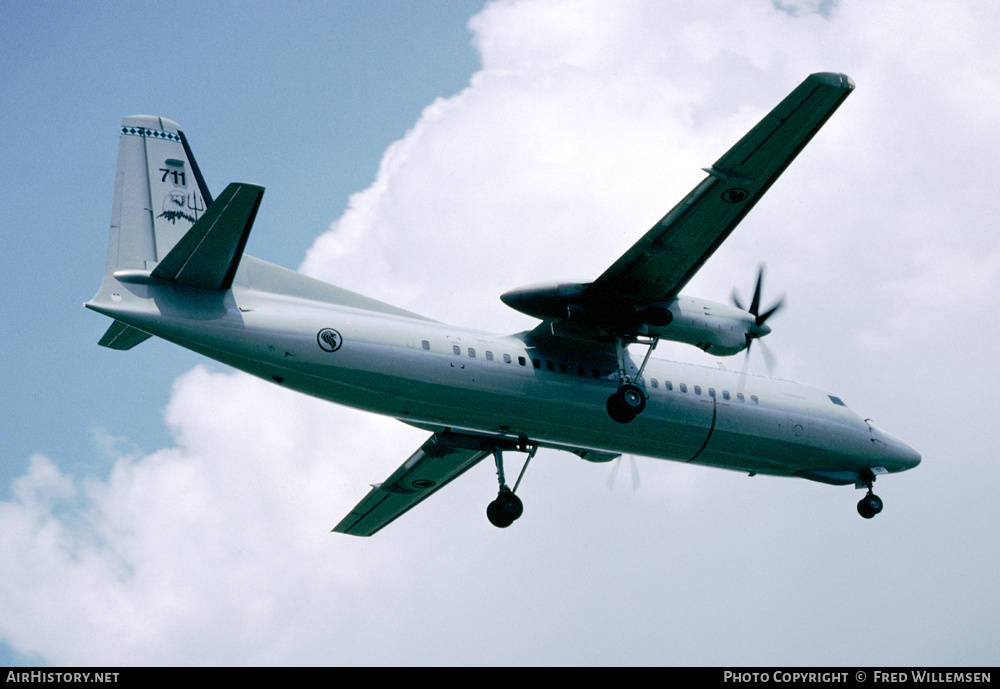 Aircraft Photo of 711 | Fokker 50 | Singapore - Air Force | AirHistory.net #178119