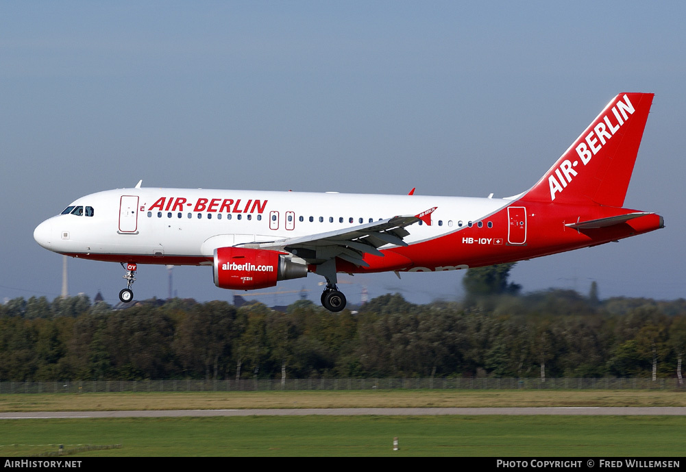 Aircraft Photo of HB-IOY | Airbus A319-112 | Air Berlin | AirHistory.net #178445