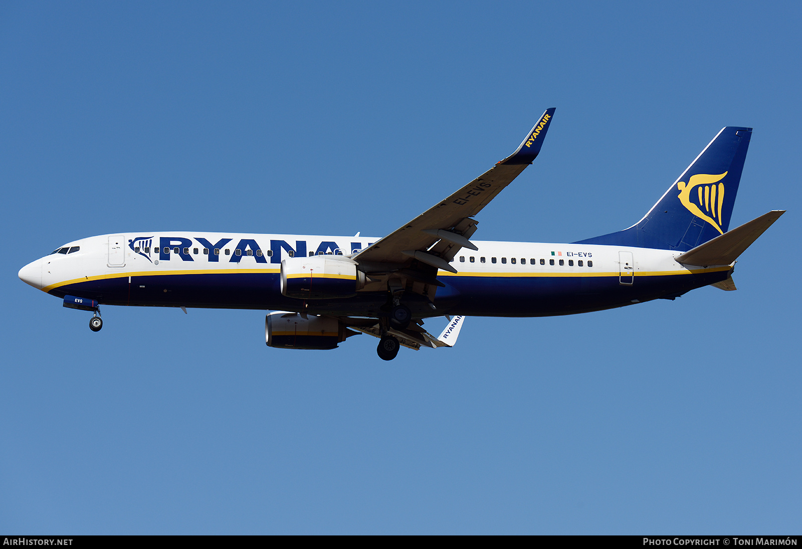 Aircraft Photo of EI-EVS | Boeing 737-8AS | Ryanair | AirHistory.net #178586
