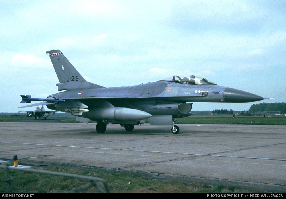 Aircraft Photo of J-219 | General Dynamics F-16A Fighting Falcon | Netherlands - Air Force | AirHistory.net #178779