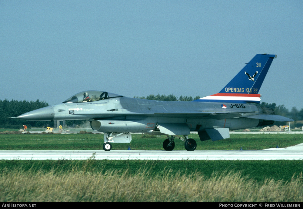 Aircraft Photo of J-616 | General Dynamics F-16A Fighting Falcon | Netherlands - Air Force | AirHistory.net #179142