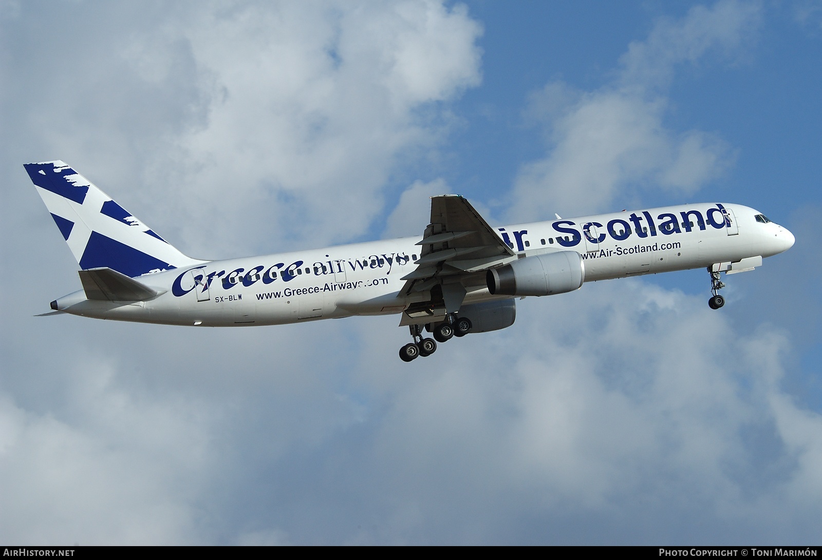 Aircraft Photo of SX-BLW | Boeing 757-236 | Air-Scotland | AirHistory.net #179334