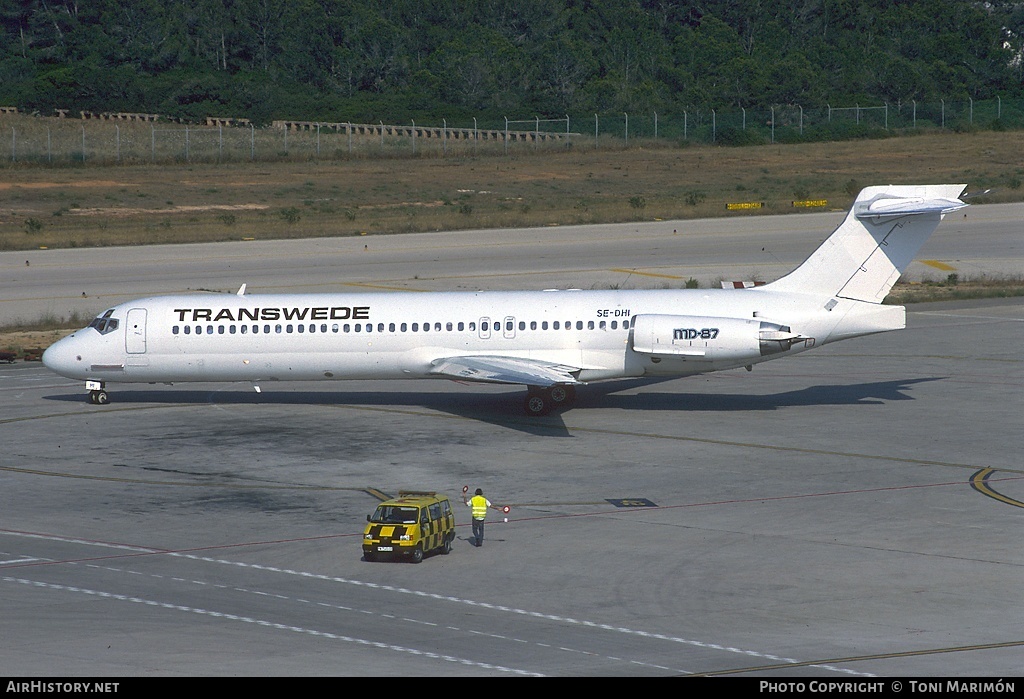 Aircraft Photo of SE-DHI | McDonnell Douglas MD-87 (DC-9-87) | Transwede Airways | AirHistory.net #179428