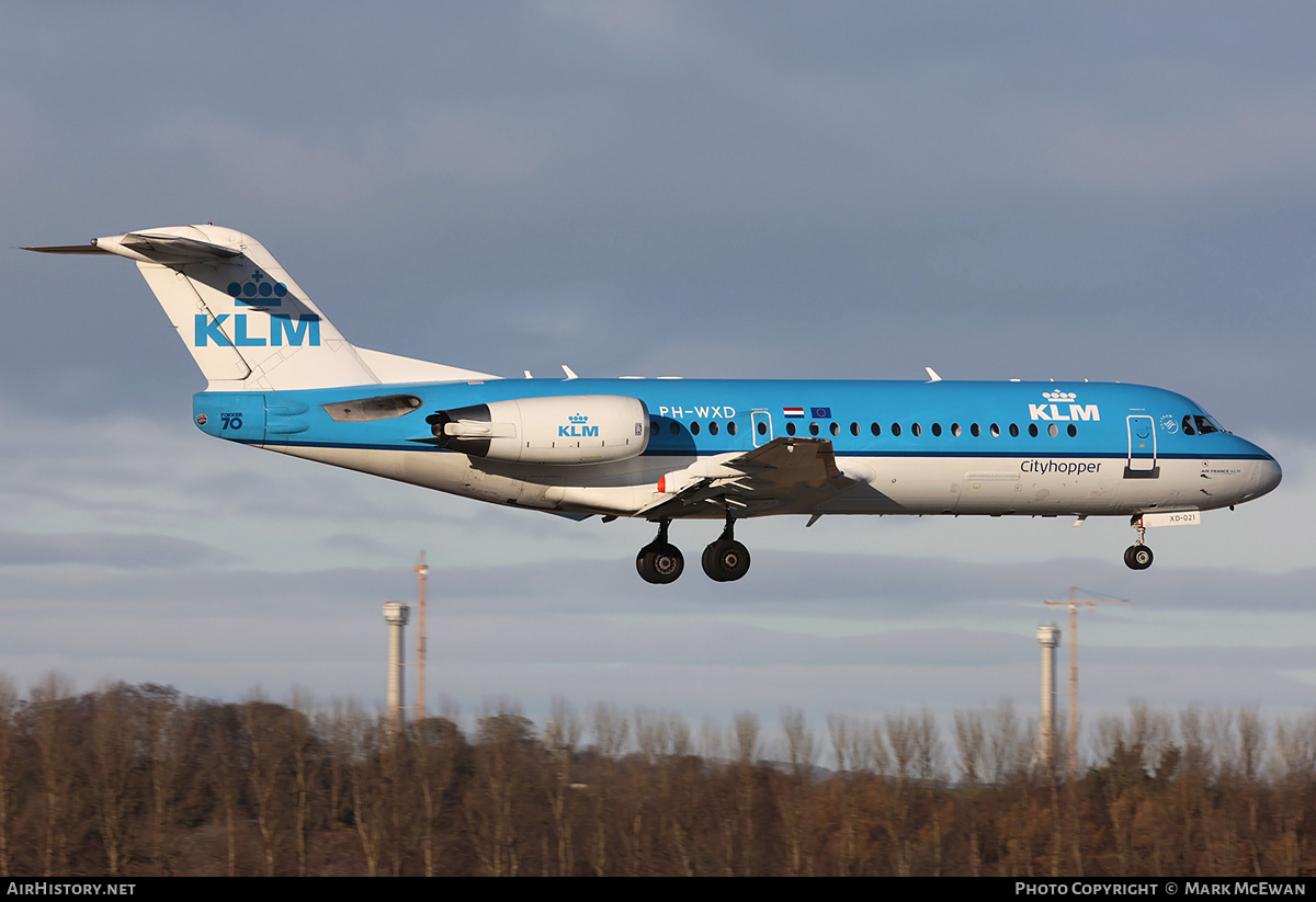 Aircraft Photo of PH-WXD | Fokker 70 (F28-0070) | KLM Cityhopper | AirHistory.net #179468