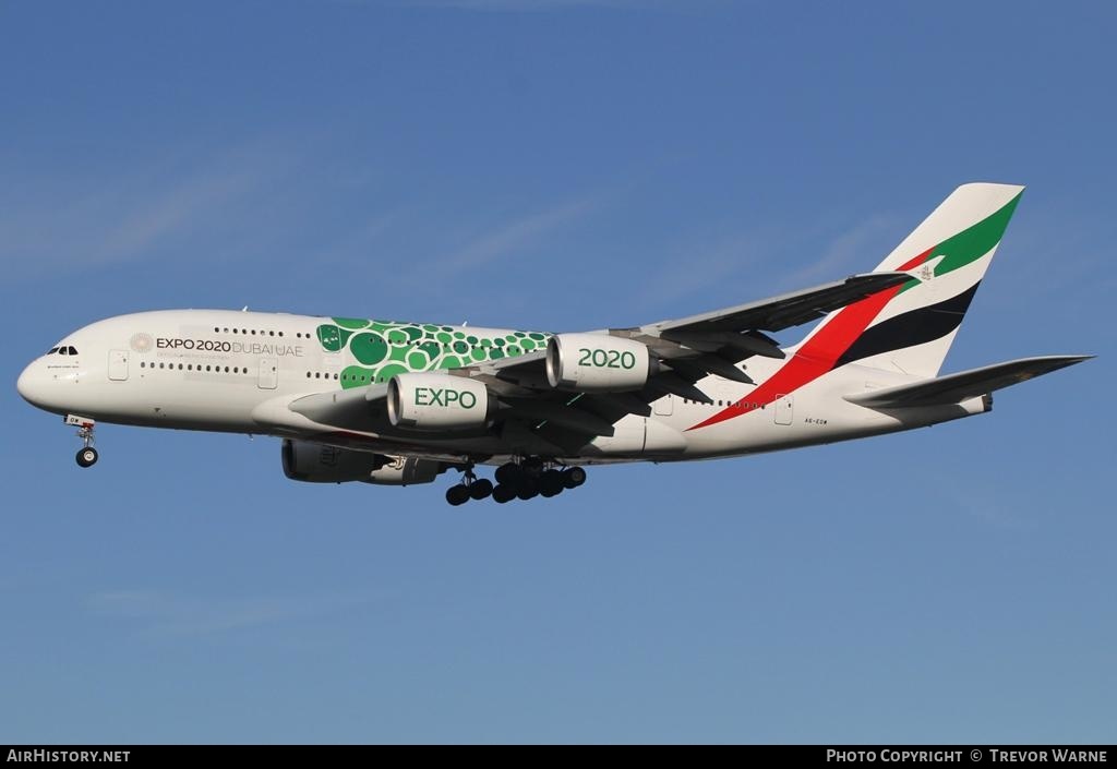Aircraft Photo of A6-EOW | Airbus A380-861 | Emirates | AirHistory.net #179573