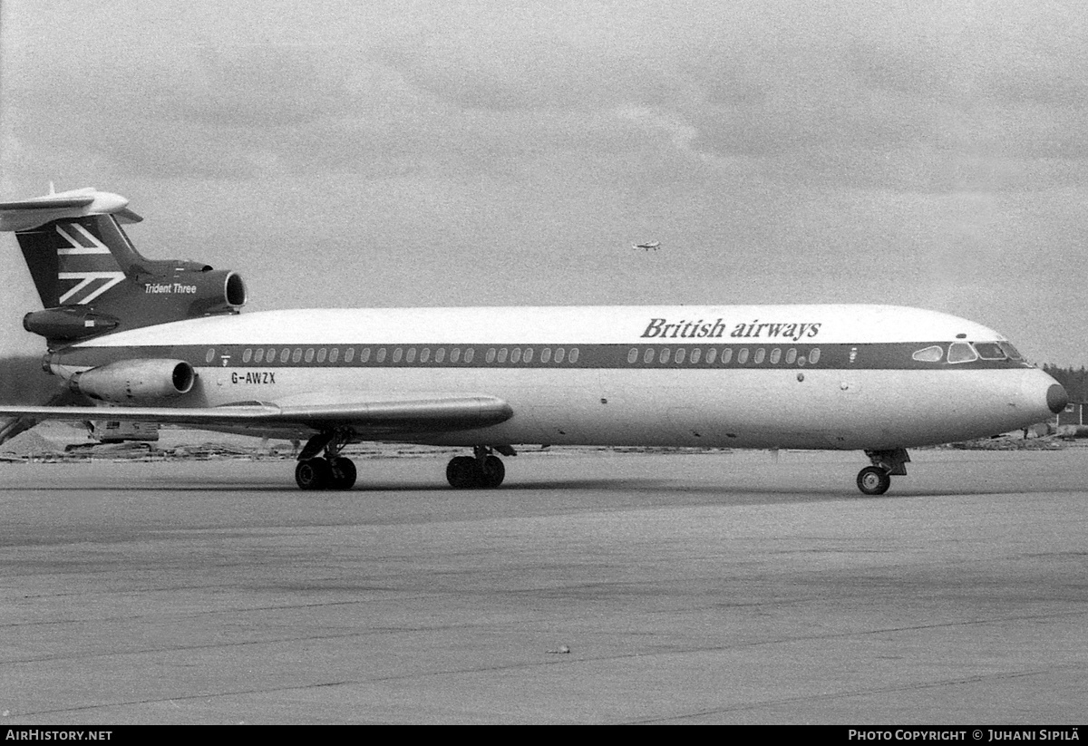 Aircraft Photo of G-AWZX | Hawker Siddeley HS-121 Trident 3B | British Airways | AirHistory.net #179601