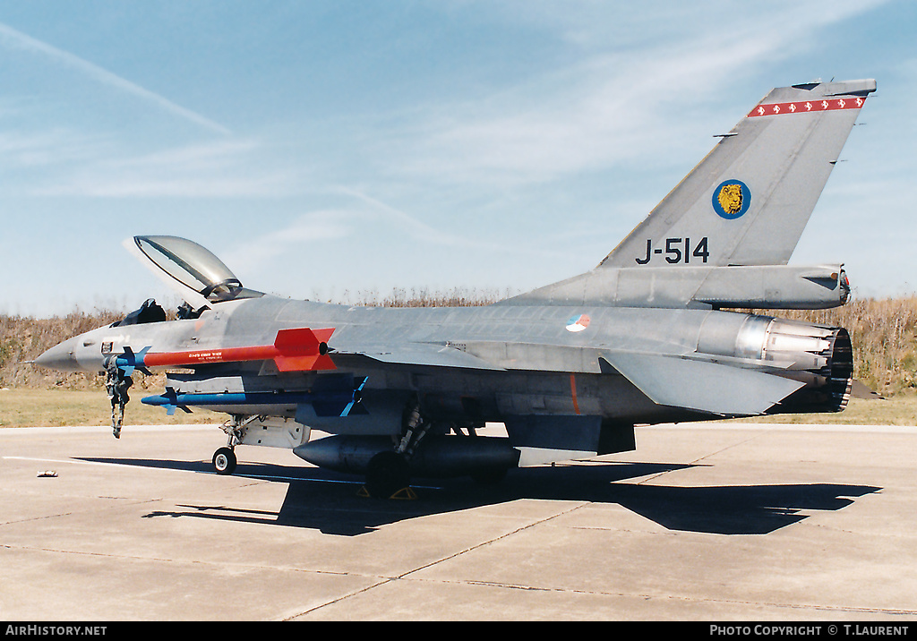 Aircraft Photo of J-514 | General Dynamics F-16A Fighting Falcon | Netherlands - Air Force | AirHistory.net #179676