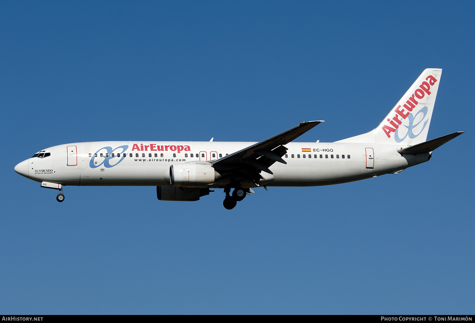 Aircraft Photo of EC-HGQ | Boeing 737-85P | Air Europa | AirHistory.net #179701