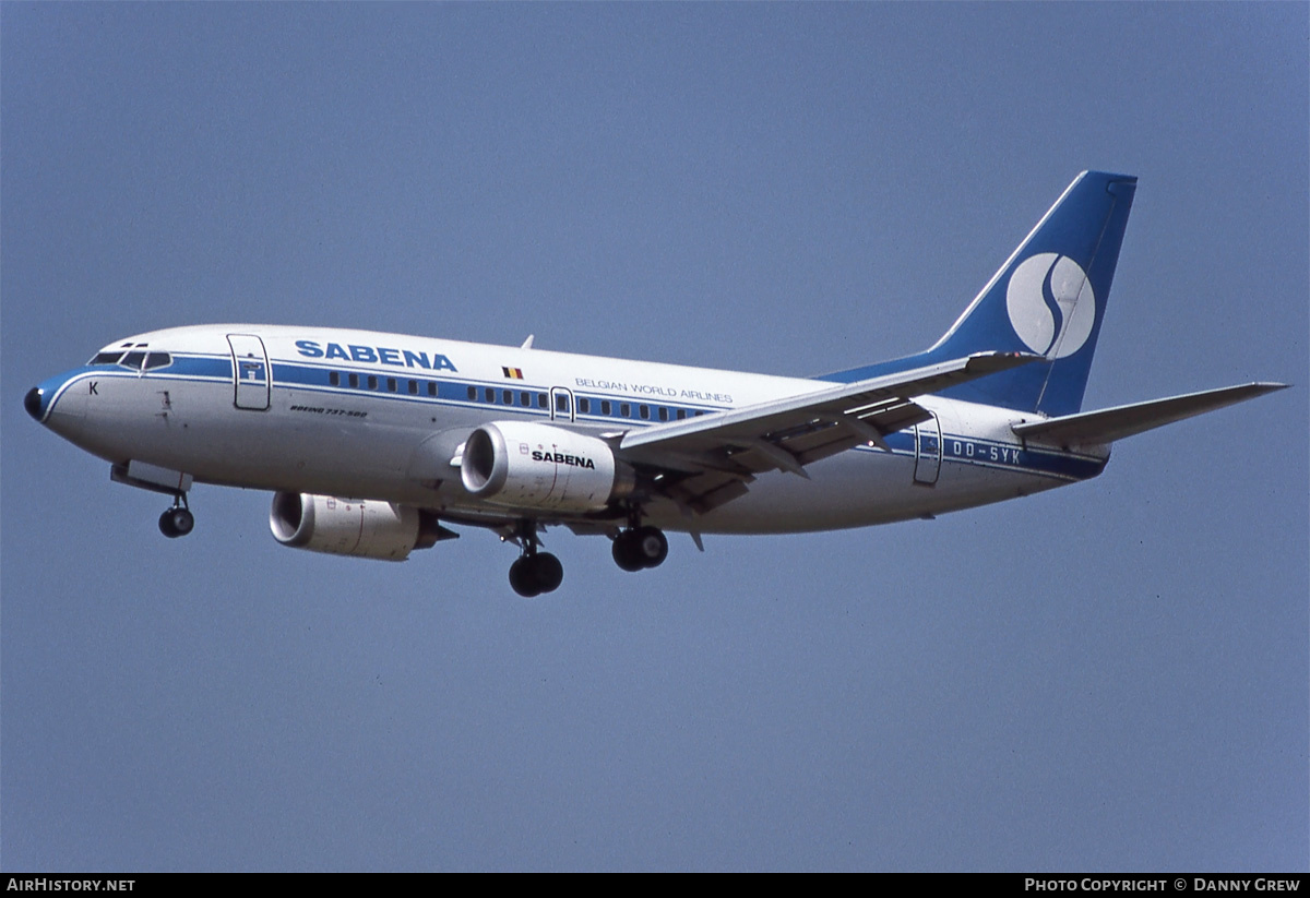 Aircraft Photo of OO-SYK | Boeing 737-529 | Sabena | AirHistory.net #179856