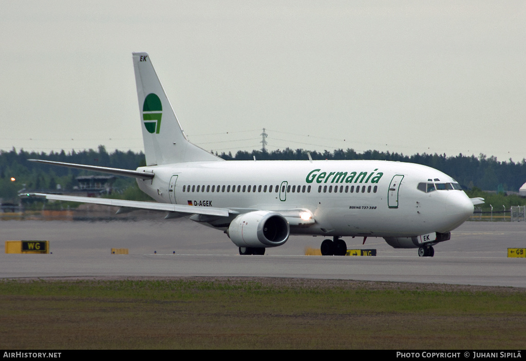 Aircraft Photo of D-AGEK | Boeing 737-3M8 | Germania | AirHistory.net #179929