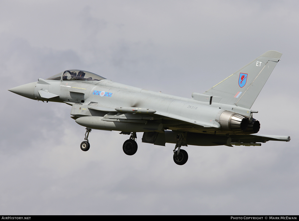Aircraft Photo of ZK318 | Eurofighter EF-2000 Typhoon FGR4 | UK - Air Force | AirHistory.net #180150