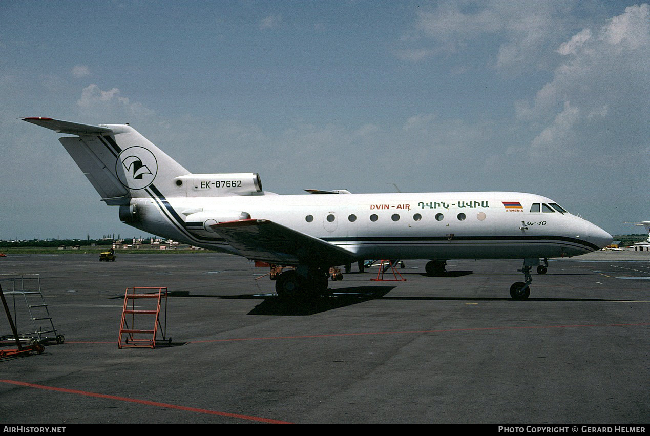 Aircraft Photo of EK-87662 | Yakovlev Yak-40 | Dvin Air | AirHistory.net #180193