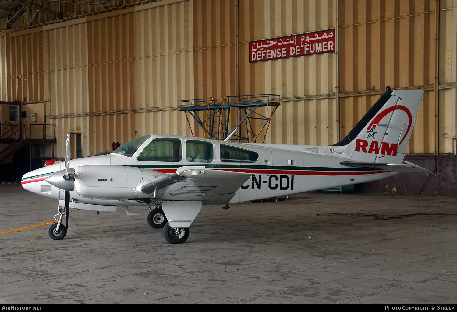 Aircraft Photo of CN-CDI | Beech B55 Baron (95-B55) | Royal Air Maroc - RAM | AirHistory.net #180499