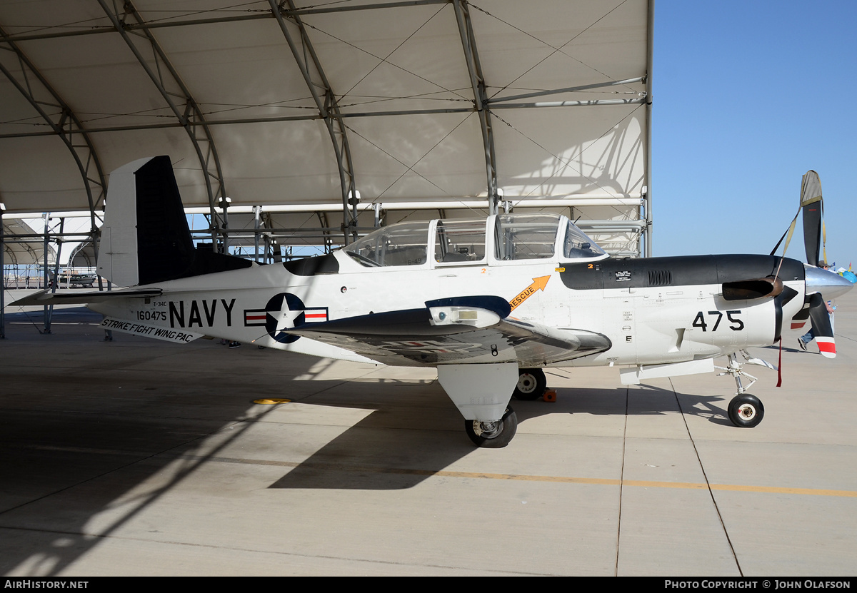 Aircraft Photo of 160475 | Beech T-34C Turbo Mentor (45) | USA - Navy | AirHistory.net #180908