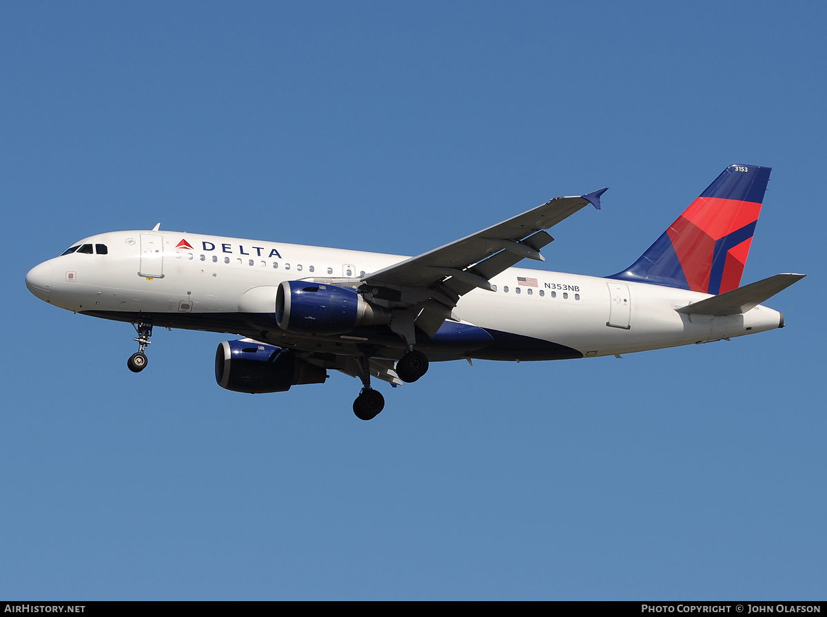 Aircraft Photo of N353NB | Airbus A319-114 | Delta Air Lines | AirHistory.net #180925