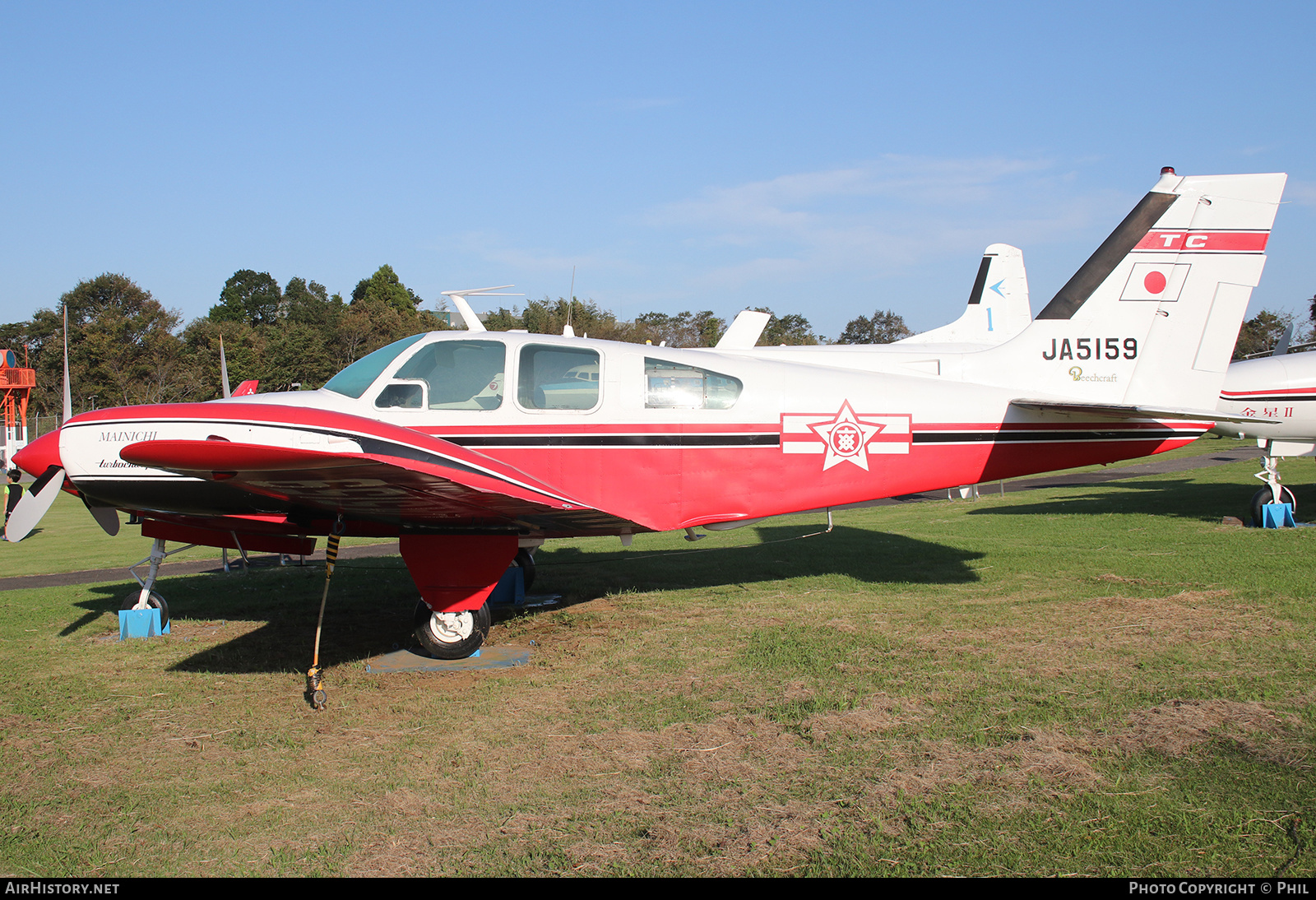 Aircraft Photo of JA5159 | Beech 56TC Turbo Baron | Mainichi Shimbun | AirHistory.net #181159