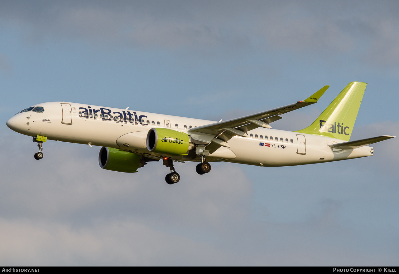Aircraft Photo of YL-CSN | Airbus A220-371 (BD-500-1A11) | AirBaltic | AirHistory.net #181371