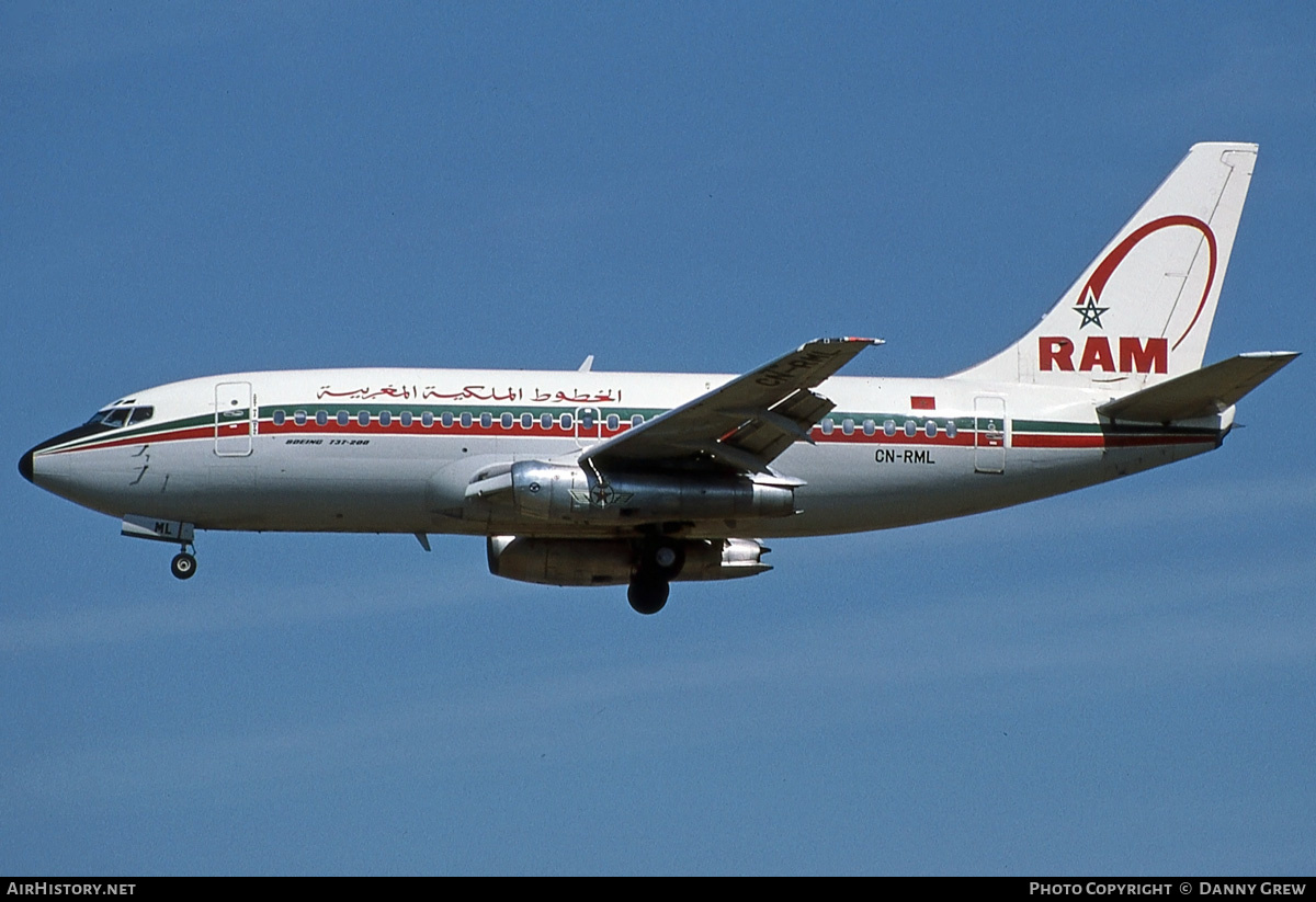Aircraft Photo of CN-RML | Boeing 737-2B6/Adv | Royal Air Maroc - RAM | AirHistory.net #181409
