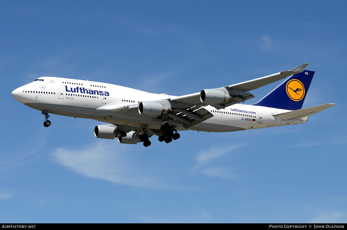 Aircraft Photo of D-ABVO | Boeing 747-430 | Lufthansa | AirHistory.net #181414
