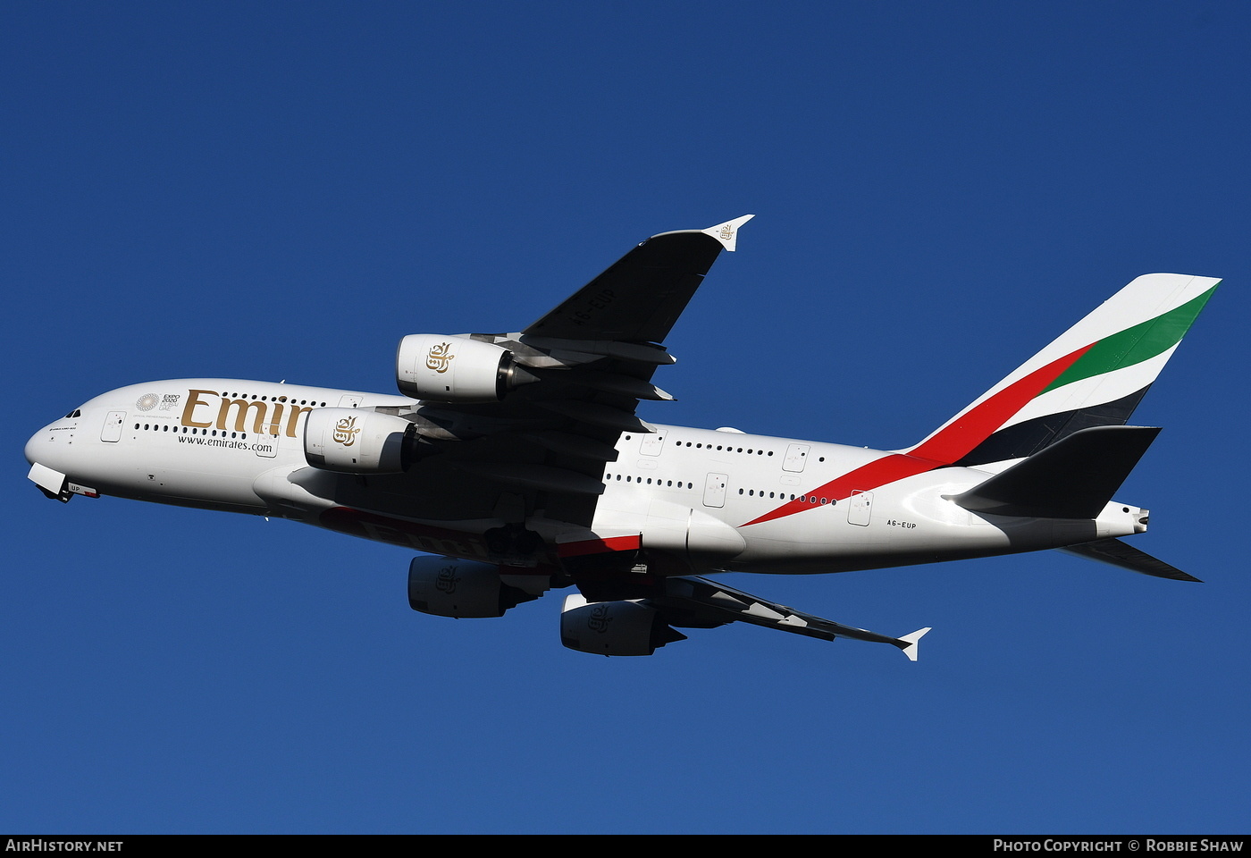 Aircraft Photo of A6-EUP | Airbus A380-842 | Emirates | AirHistory.net #181525