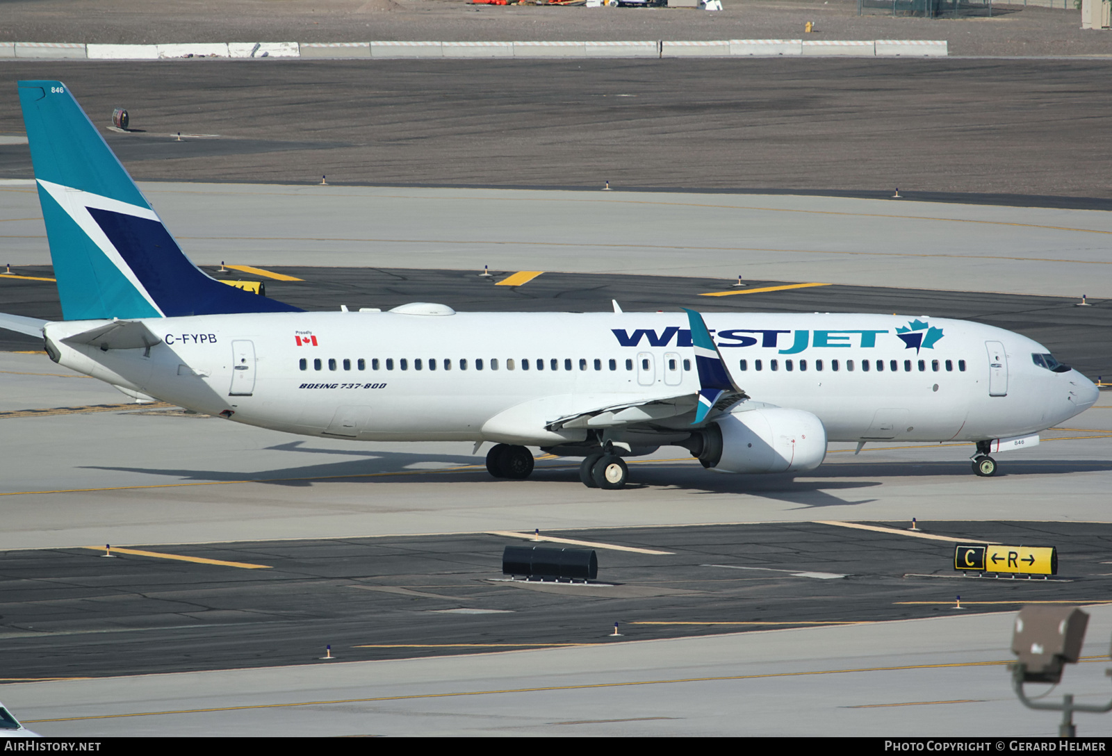 Aircraft Photo of C-FYPB | Boeing 737-8CT | WestJet | AirHistory.net #181799