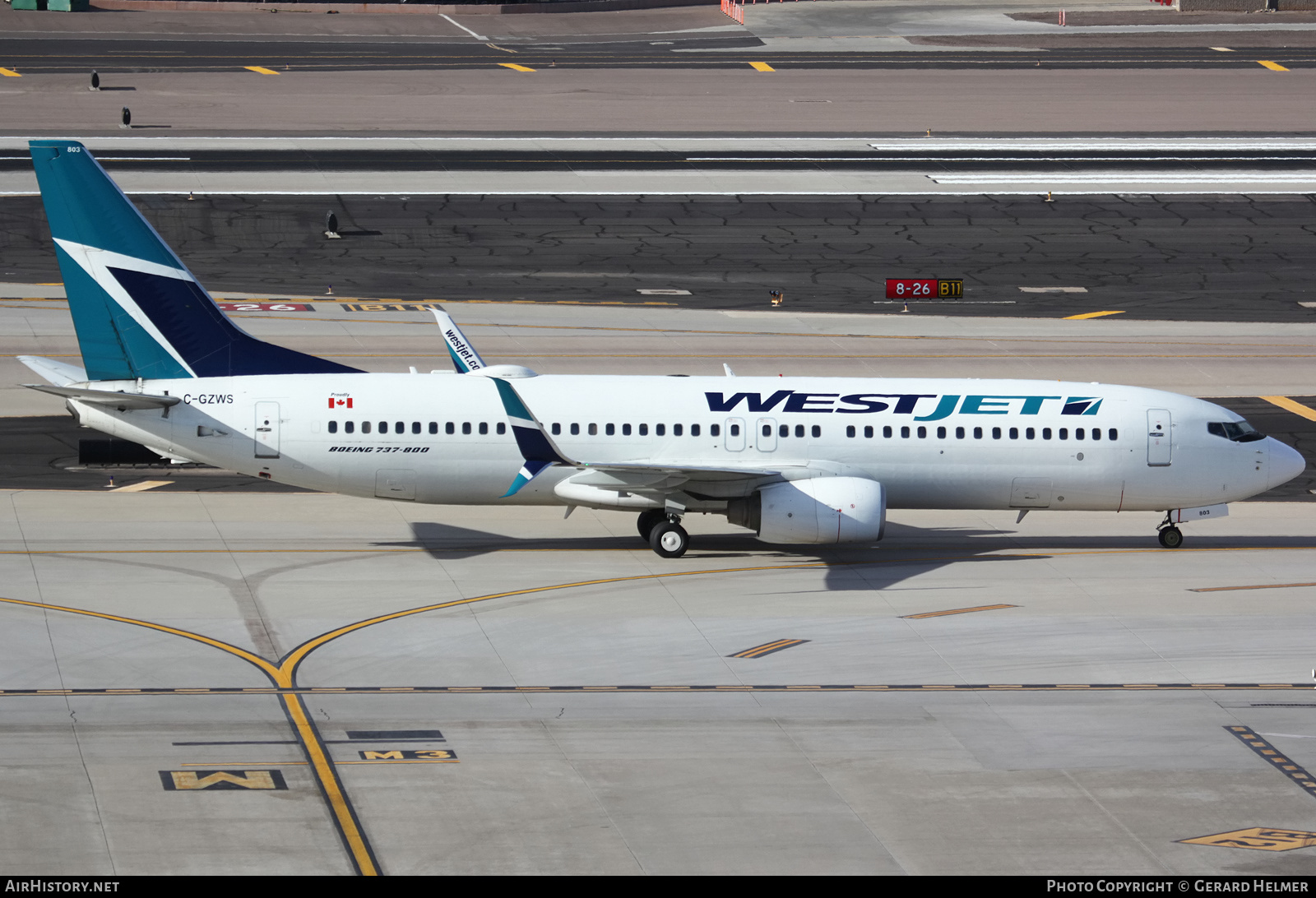 Aircraft Photo of C-GZWS | Boeing 737-8CT | WestJet | AirHistory.net #181816