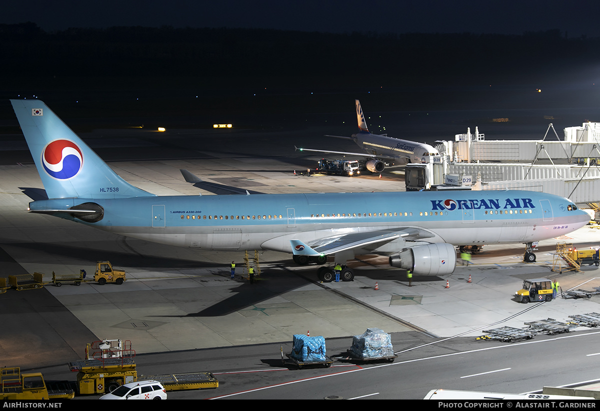 Aircraft Photo of HL7538 | Airbus A330-223 | Korean Air | AirHistory.net #181904