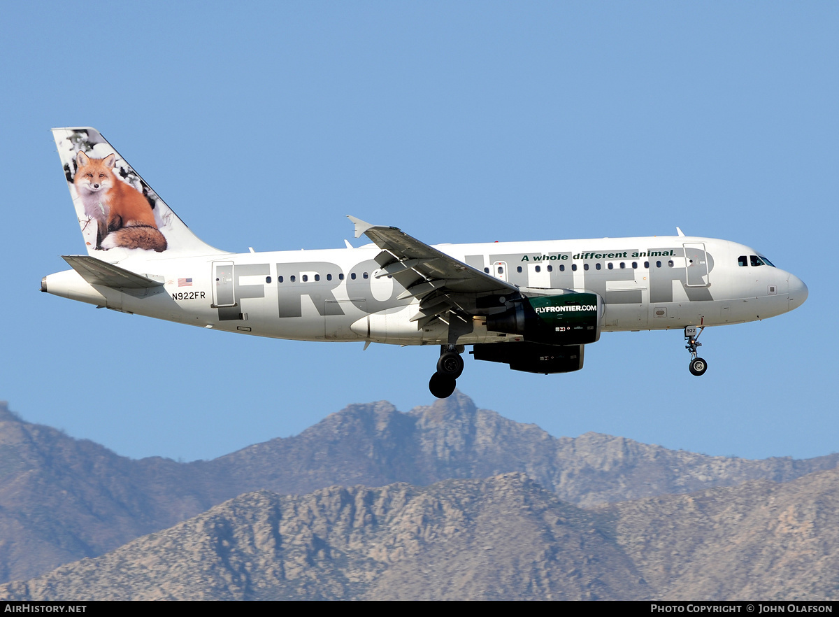 Aircraft Photo of N922FR | Airbus A319-111 | Frontier Airlines | AirHistory.net #182094