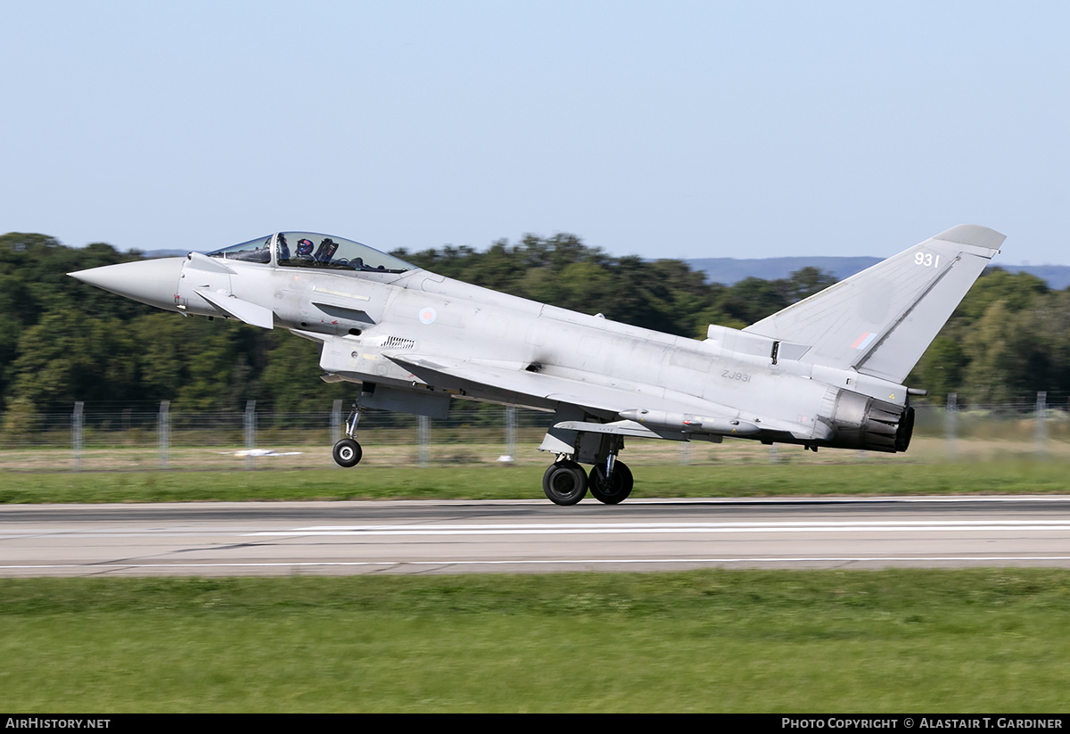 Aircraft Photo of ZJ931 | Eurofighter EF-2000 Typhoon FGR4 | UK - Air Force | AirHistory.net #182650