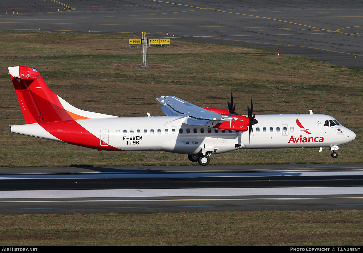 Aircraft Photo of F-WWEM | ATR ATR-72-600 (ATR-72-212A) | Avianca | AirHistory.net #182715