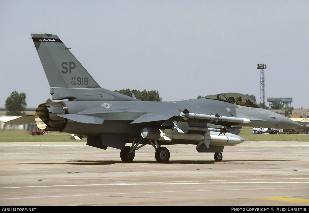 Aircraft Photo of 92-3918 / AF92-918 | Lockheed F-16CJ Fighting Falcon | USA - Air Force | AirHistory.net #183029
