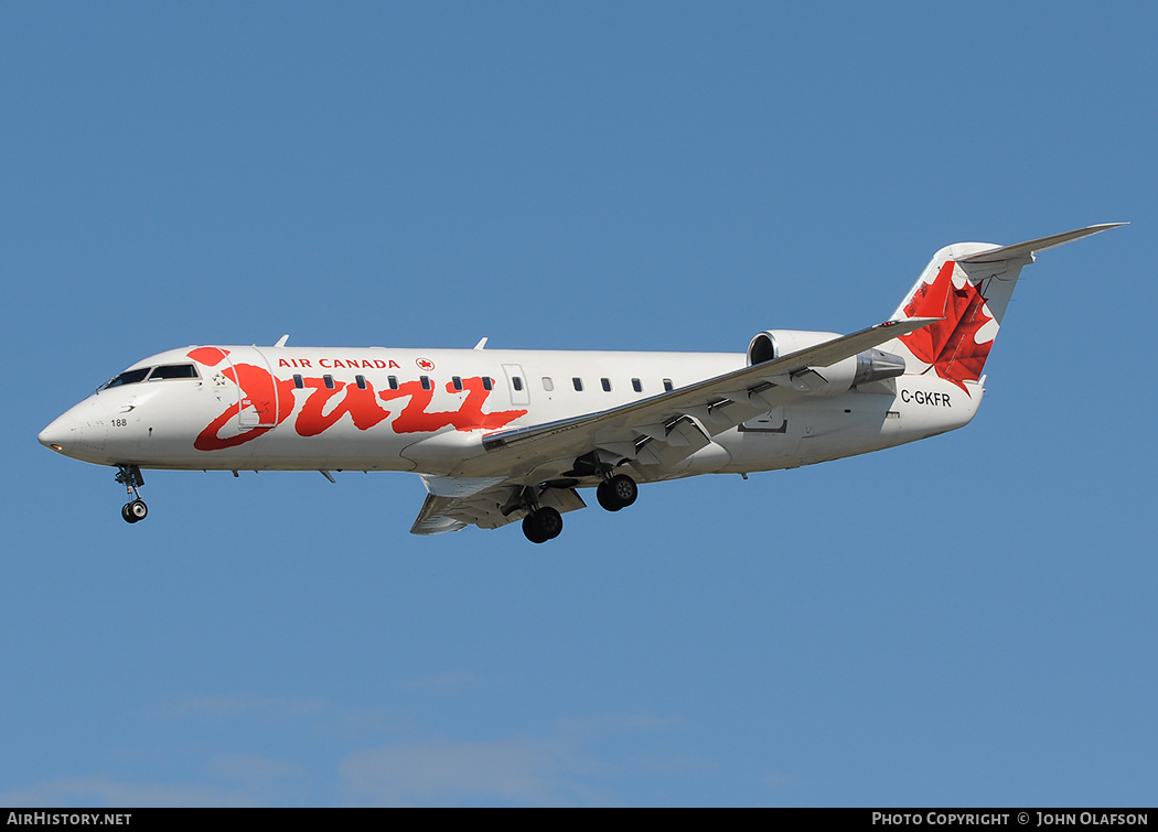 Aircraft Photo of C-GKFR | Bombardier CRJ-200LR (CL-600-2B19) | Air Canada Jazz | AirHistory.net #183525