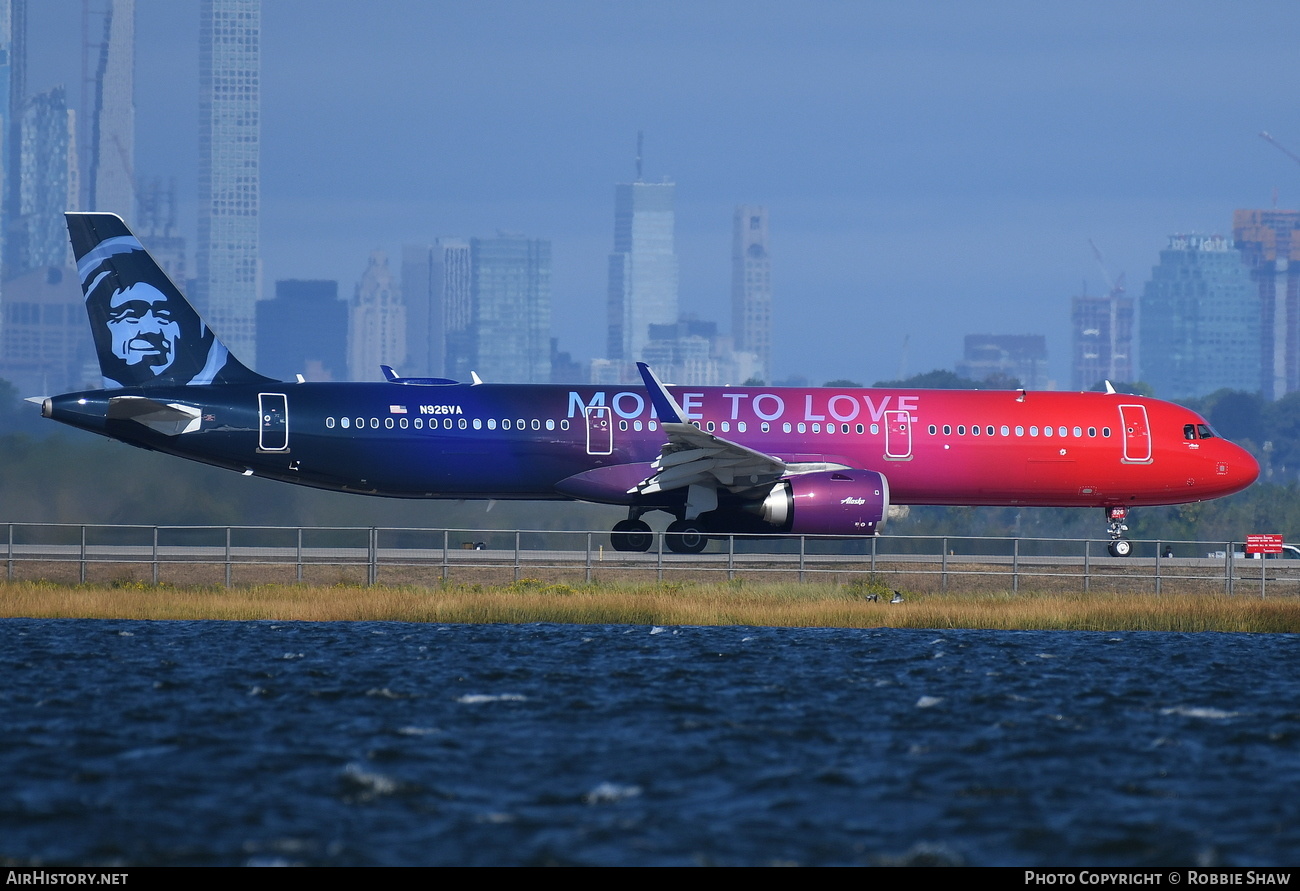 Aircraft Photo of N926VA | Airbus A321-253N | Alaska Airlines | AirHistory.net #183586