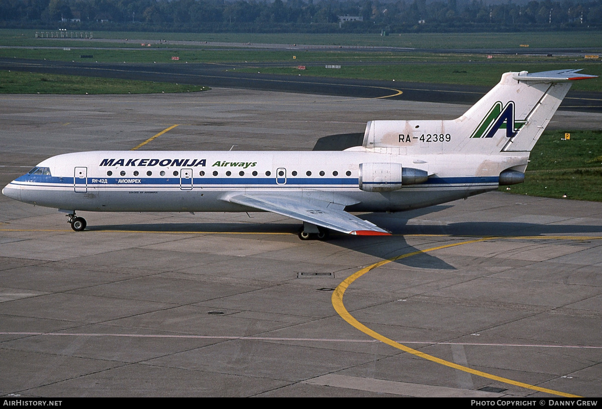 Aircraft Photo of RA-42389 | Yakovlev Yak-42D | Makedonija Airways | AirHistory.net #183736