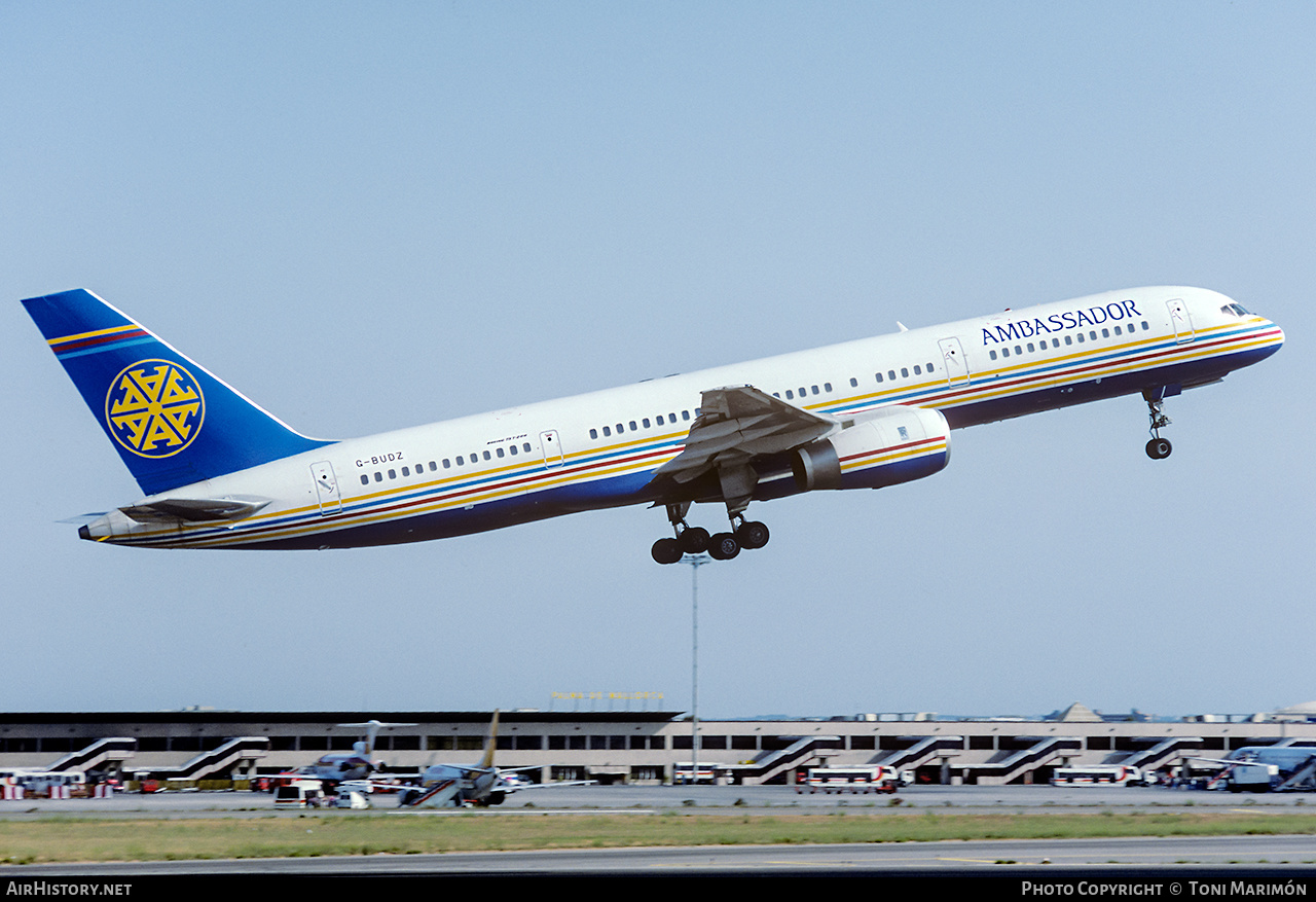 Aircraft Photo of G-BUDZ | Boeing 757-236 | Ambassador Airways | AirHistory.net #183856