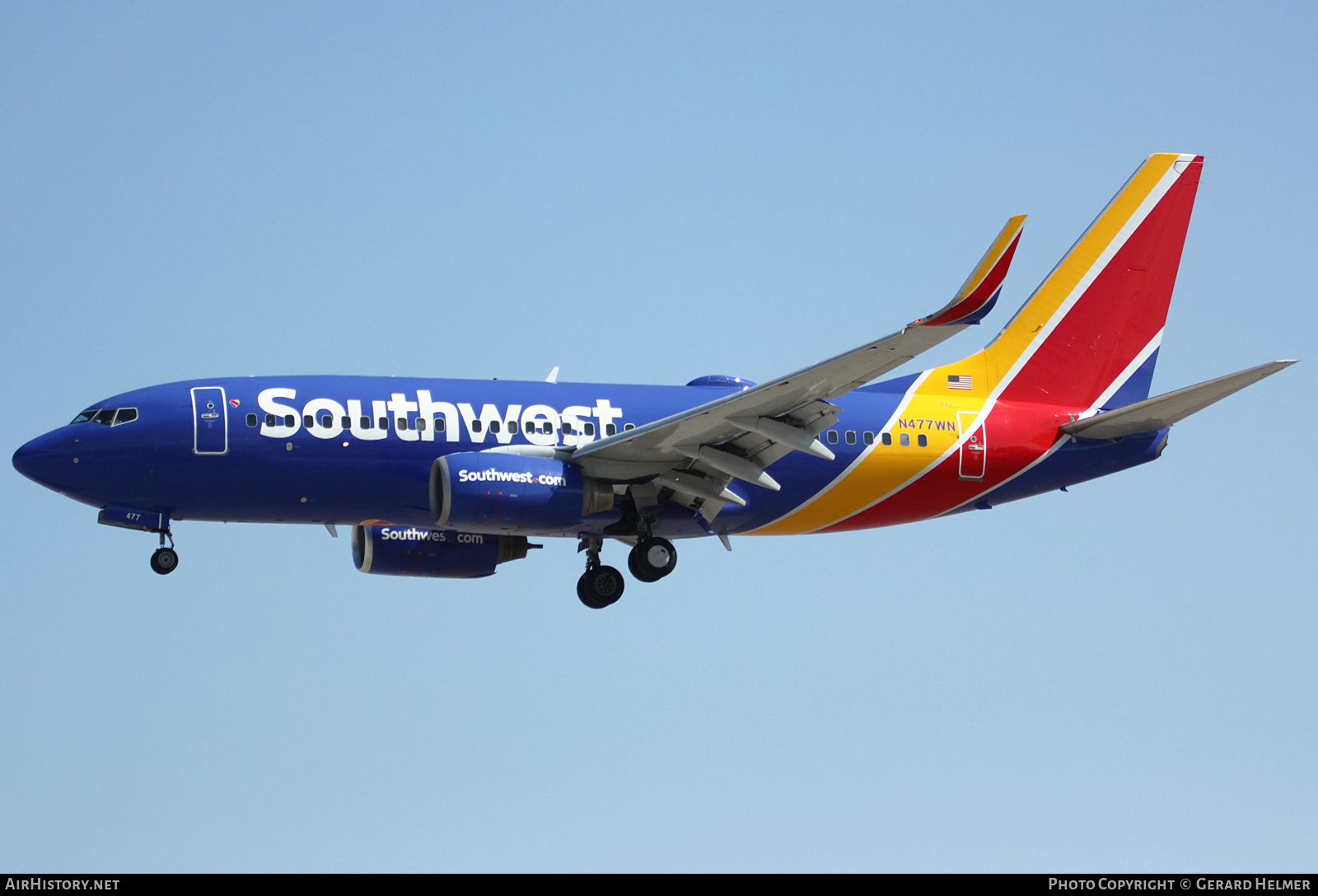 Aircraft Photo of N477WN | Boeing 737-7H4 | Southwest Airlines | AirHistory.net #184029